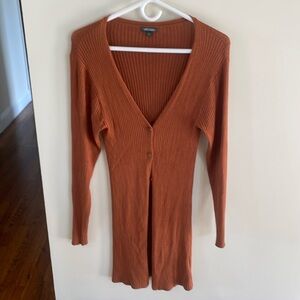 Button down long cardigan size small wild fable in a nylon rayon blend, rust
